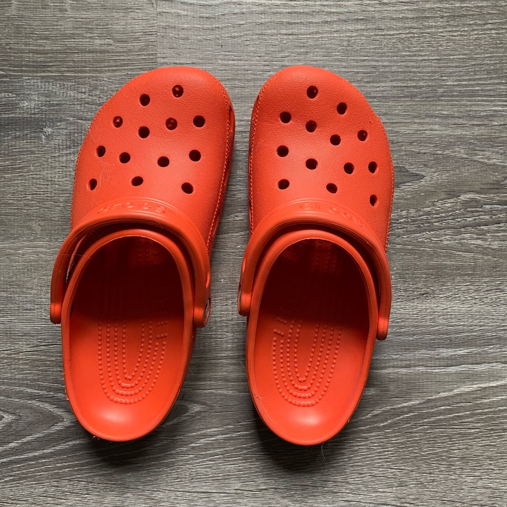 Orange crocs